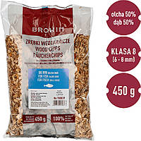 Деревна щепа для копчення/грилю, 50% дуб + 50% вільха - 450 г (клас8)