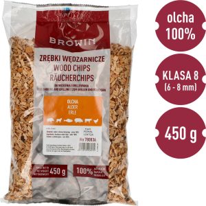 Деревна щепа тріска для копчення/грилю, вільха - 450 г (клас 8)