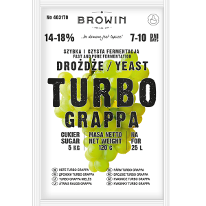 Дріжджі Turbo Grappa для фруктів і ягід - 120 г на 25л, Browin