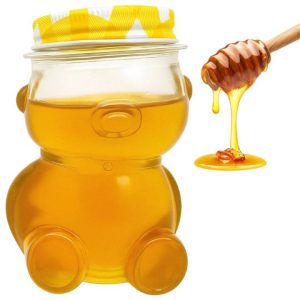Скляна баночка для меду у формі ведмедика 300 мл