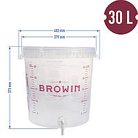 Ємність прозора для бродіння з краном - 30 л, Browin