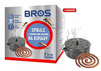 Bros Спиралі від комарів (6шт) + металева чаша